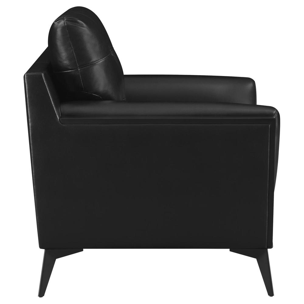 Moira Upholstered Tufted Chair with Track Arms Black. Picture 8