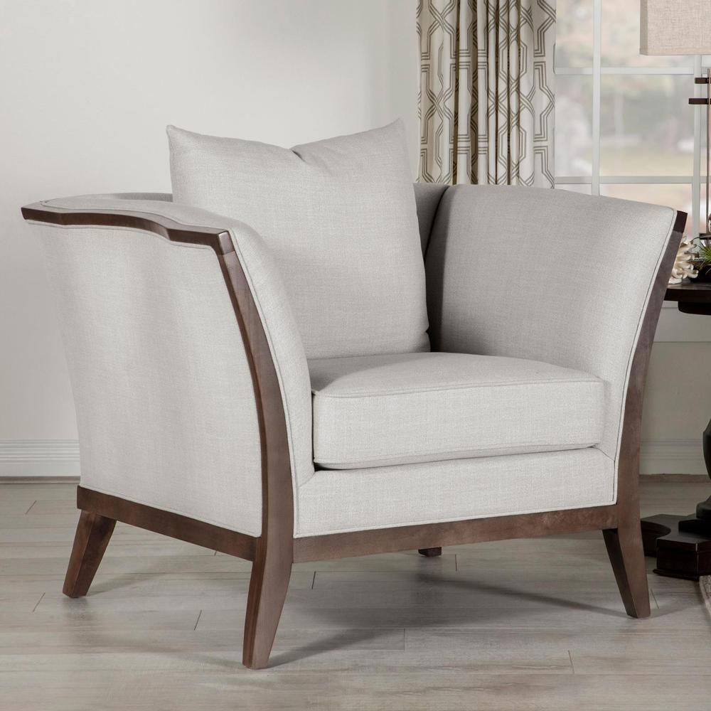 Lorraine Upholstered Chair with Flared Arms Beige. Picture 1