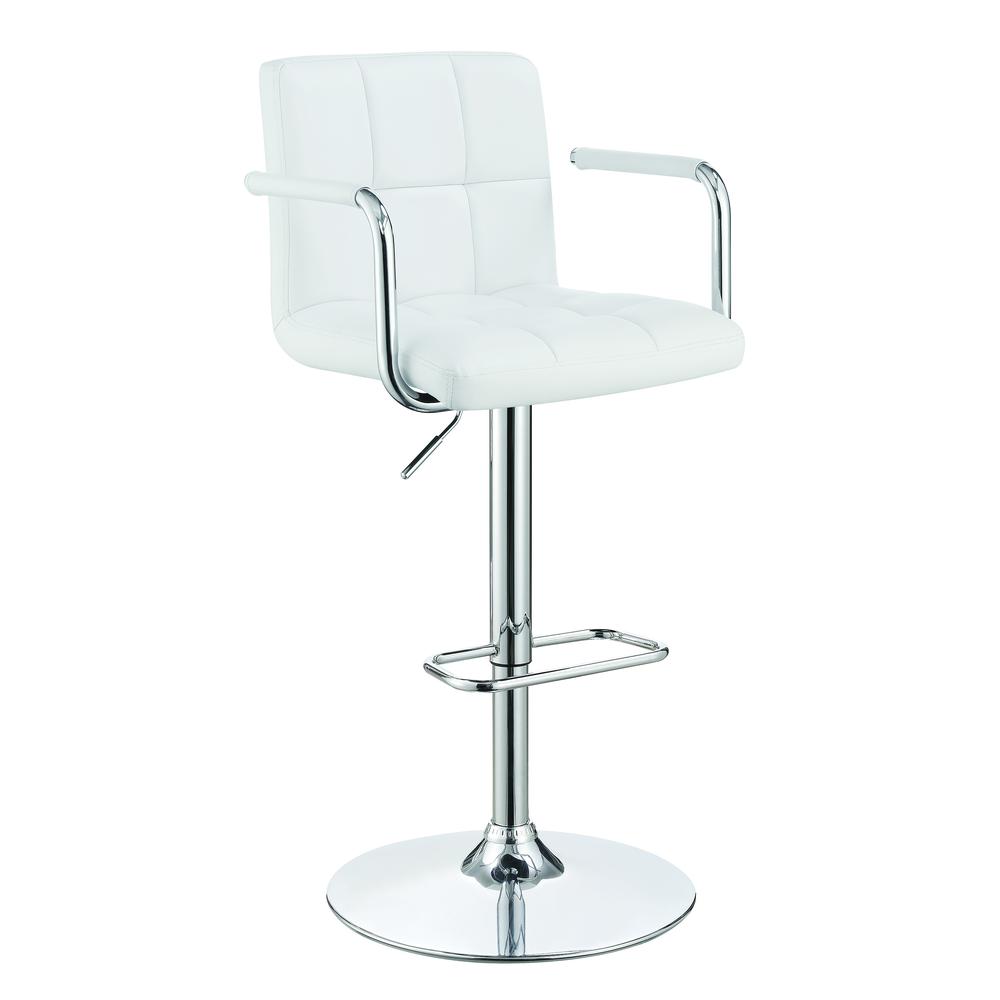 Palomar Adjustable Height Bar Stool White and Chrome. Picture 1