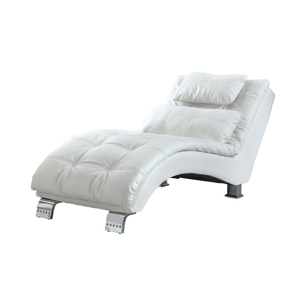 Dilleston Upholstered Chaise White. Picture 2