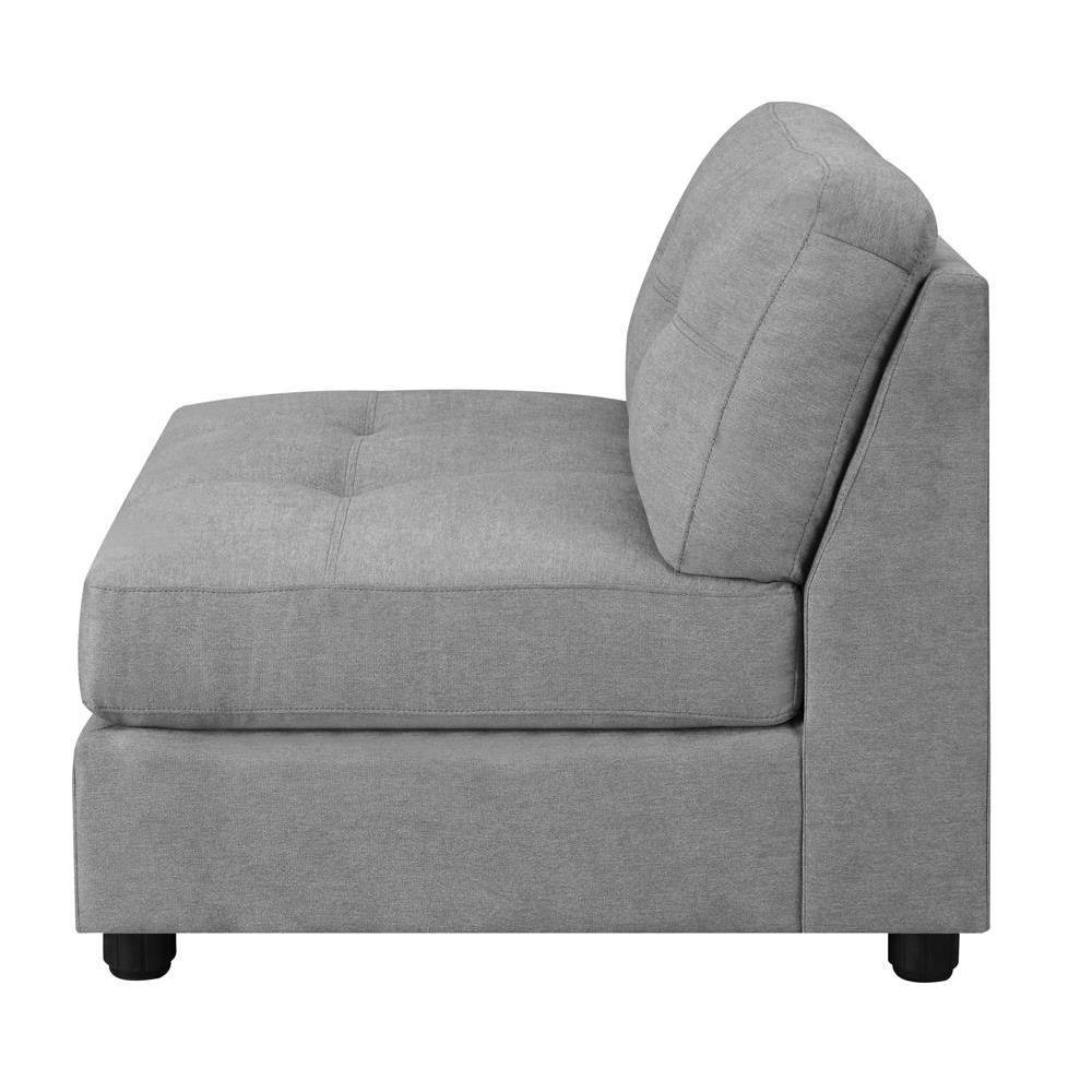 Claude Tufted Cushion Back Armless Chair Dove. Picture 6