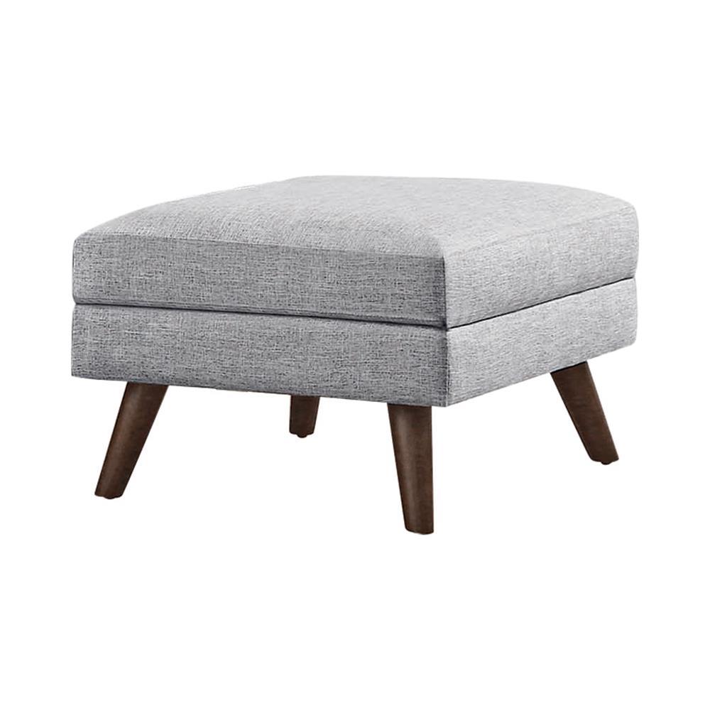 Churchill Ottoman with Tapered Legs Grey. Picture 1