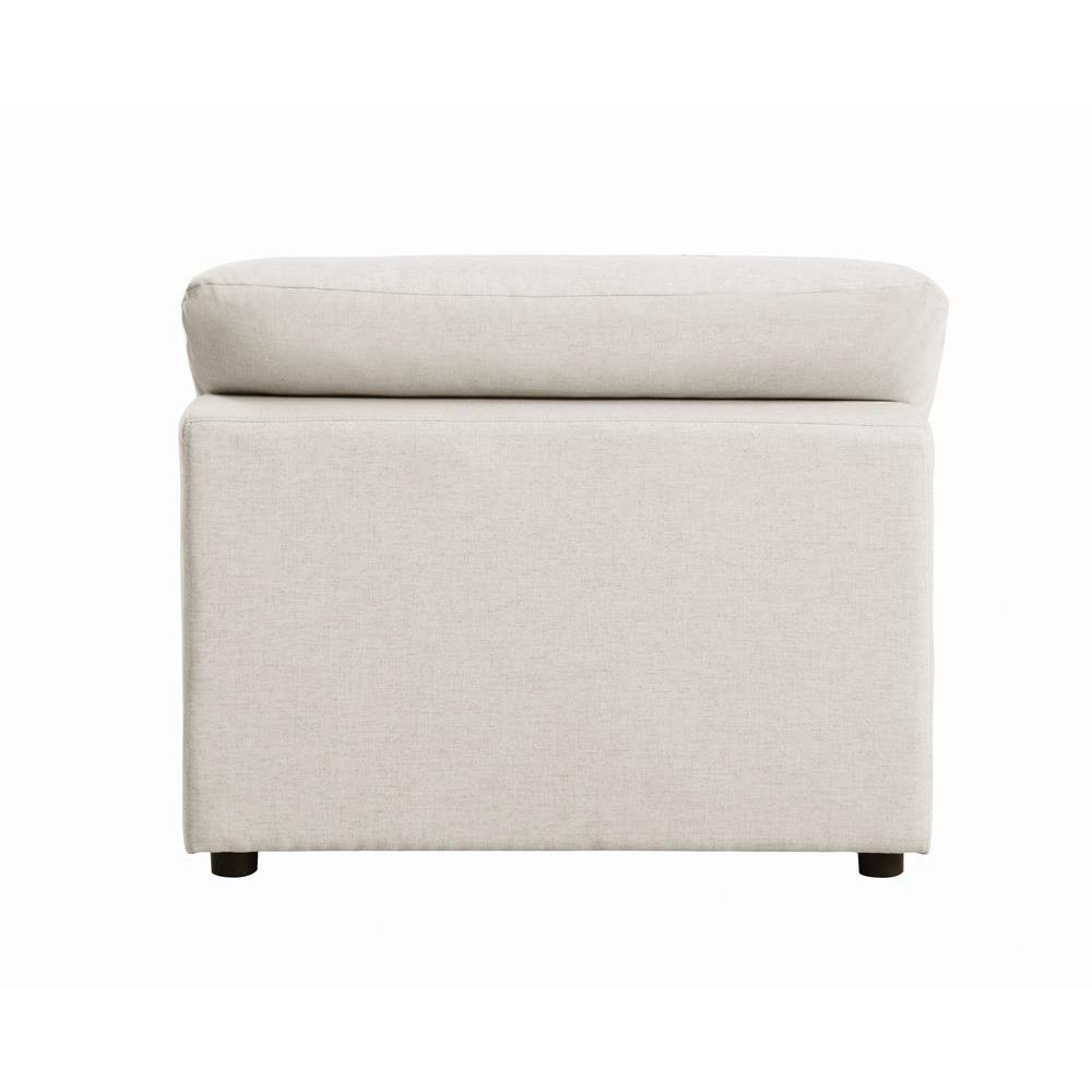 Serene Upholstered Armless Chair Beige. Picture 11