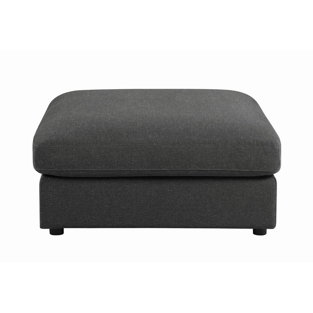 Serene Upholstered Rectangular Ottoman Charcoal. Picture 3