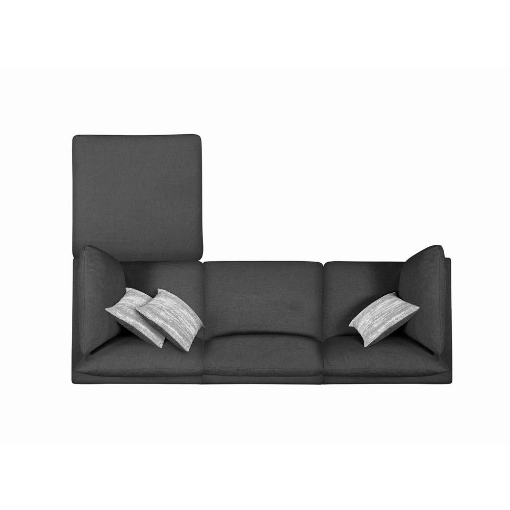 Serene Upholstered Rectangular Ottoman Charcoal. Picture 9