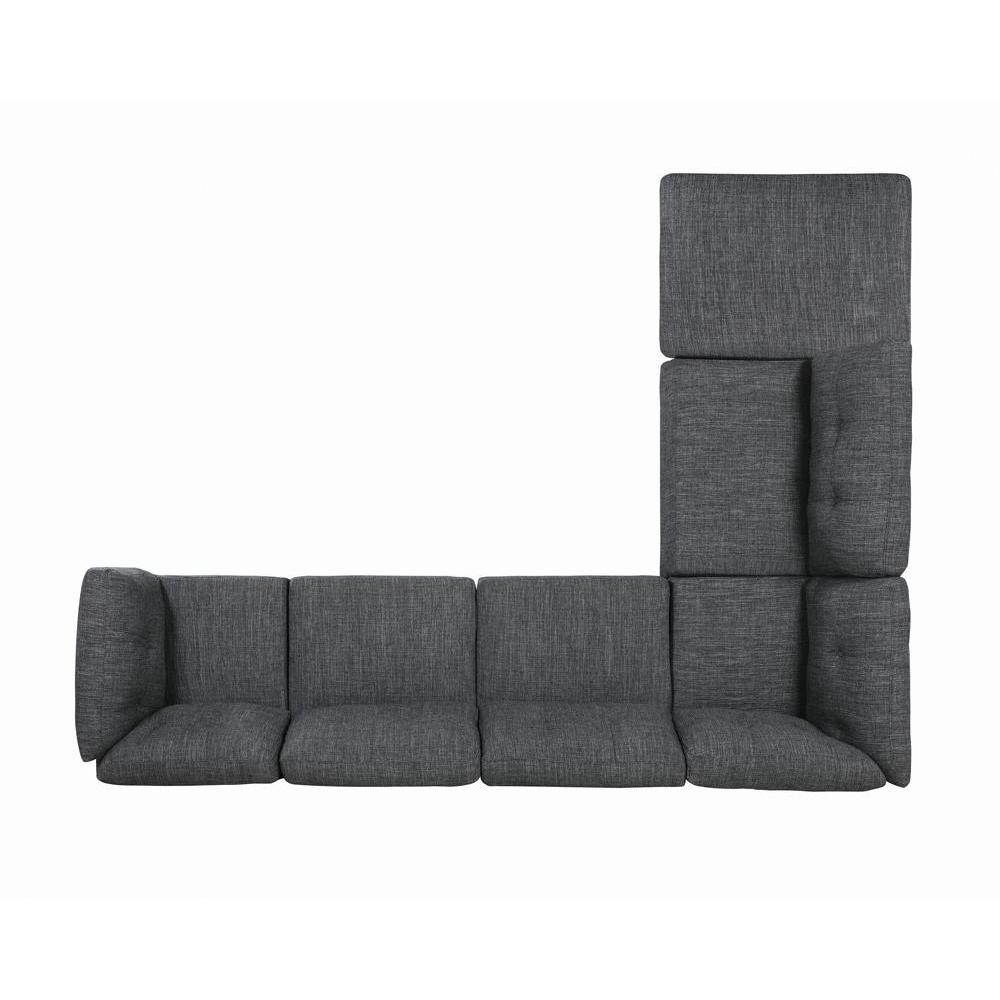 Churchill Tufted Cushion Back Corner Dark Grey and Walnut. Picture 15
