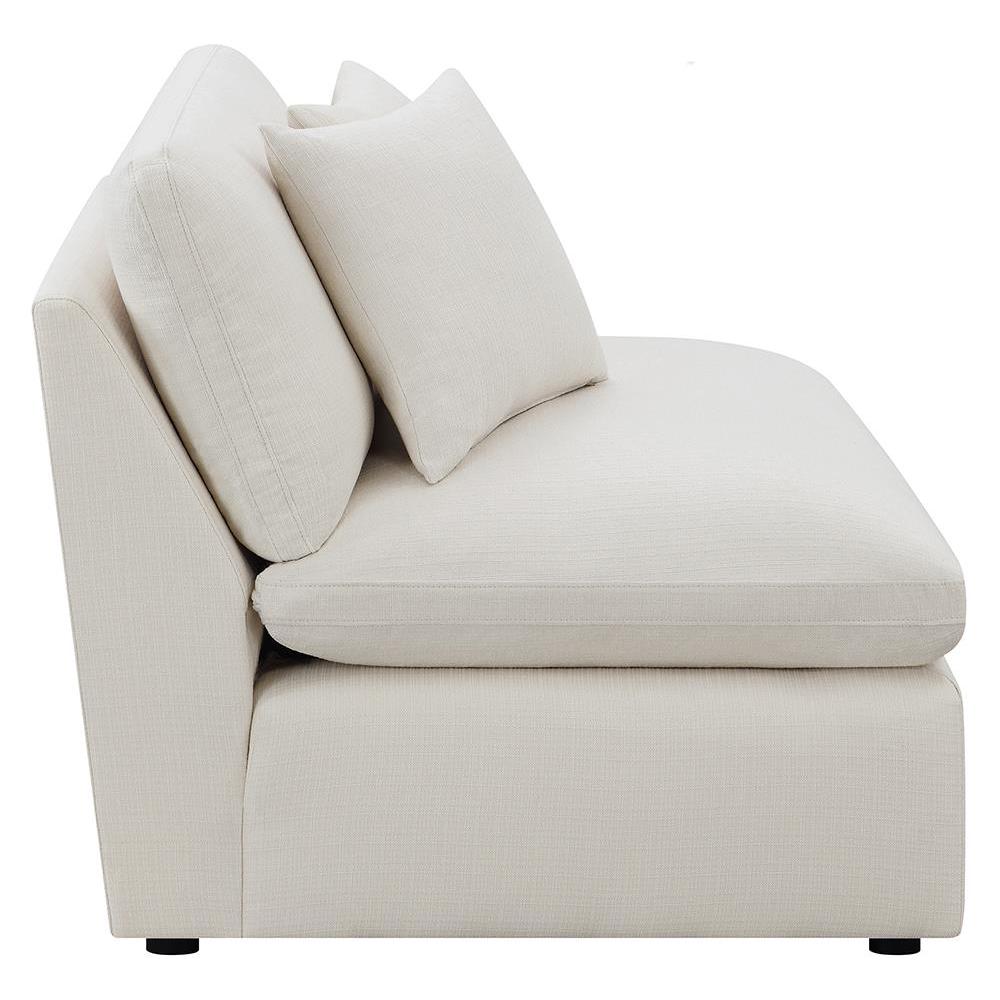 Hobson Cushion Back Armless Chair Off-White. Picture 8