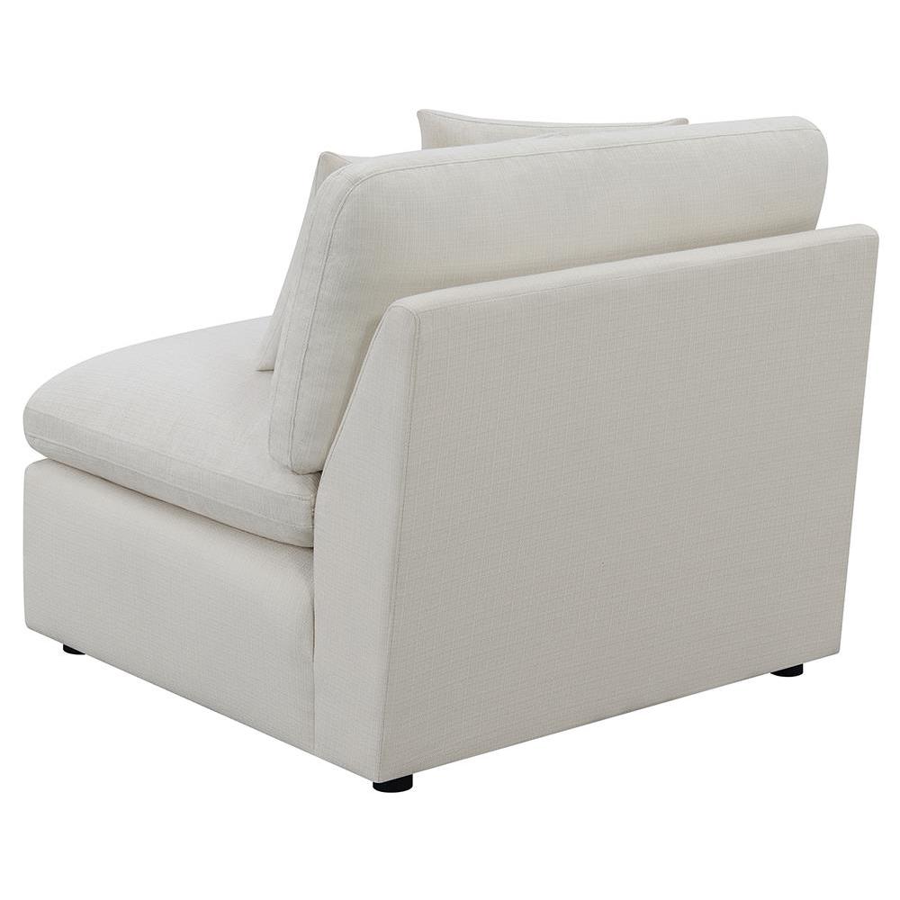 Hobson Cushion Back Armless Chair Off-White. Picture 9