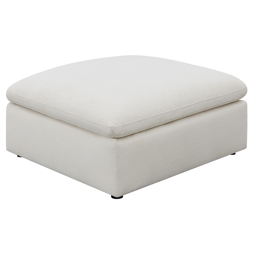Hobson Cushion Seat Ottoman Off-White. Picture 1