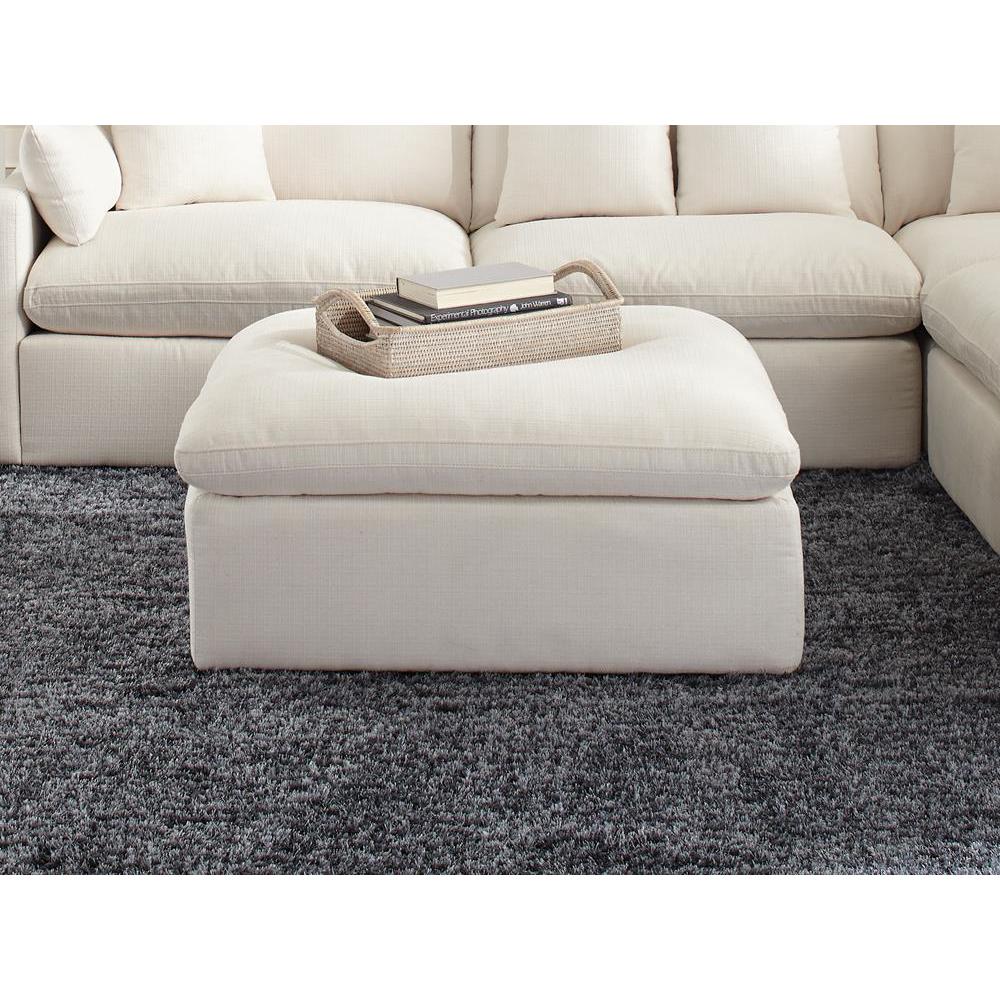 Hobson Cushion Seat Ottoman Off-White. Picture 4