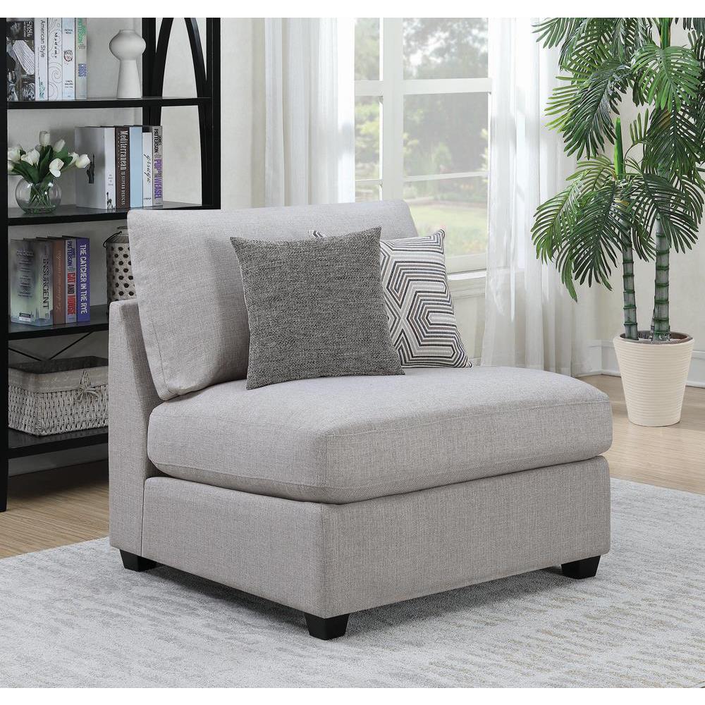 Cambria Upholstered Armless Chair Grey. Picture 1