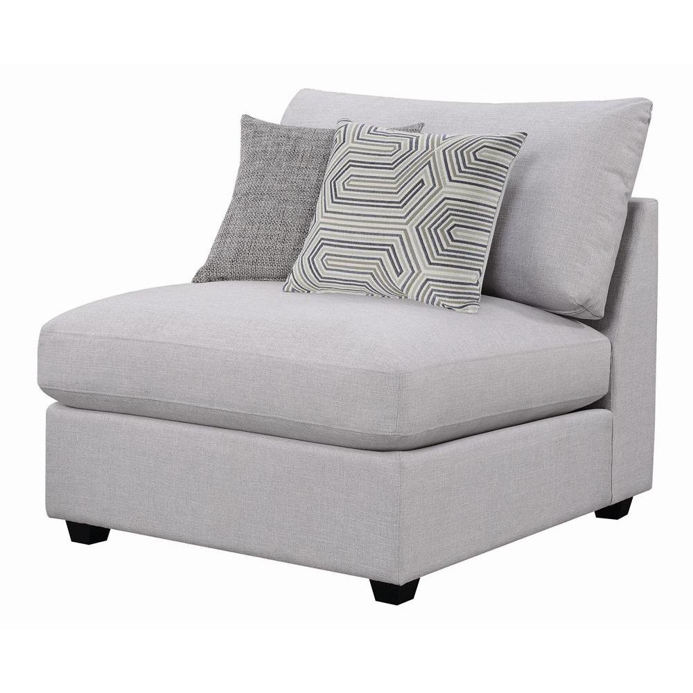 Cambria Upholstered Armless Chair Grey. Picture 2