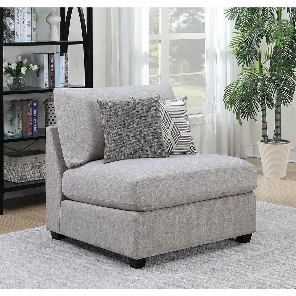 Cambria Upholstered Armless Chair Grey. Picture 4