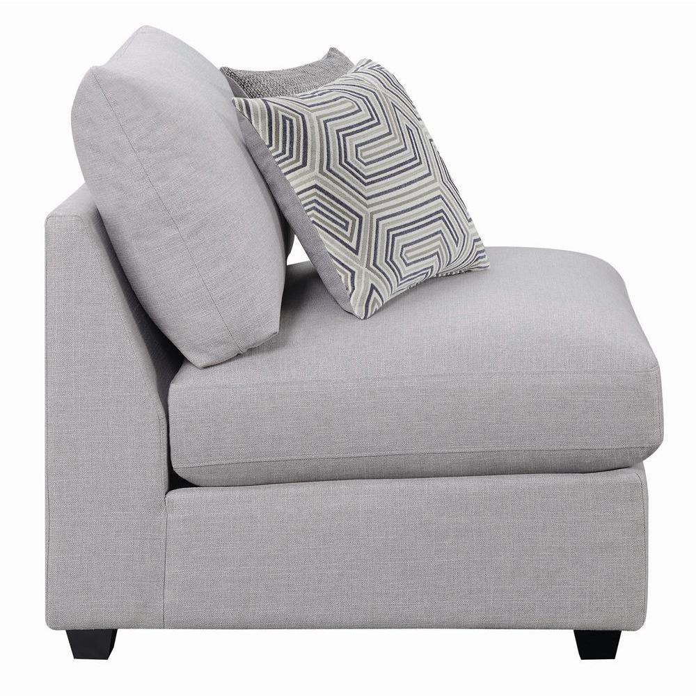 Cambria Upholstered Armless Chair Grey. Picture 9
