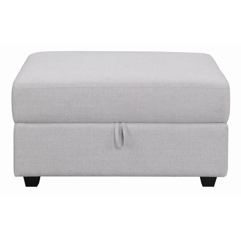 Cambria Upholstered Square Storage Ottoman Grey. Picture 4