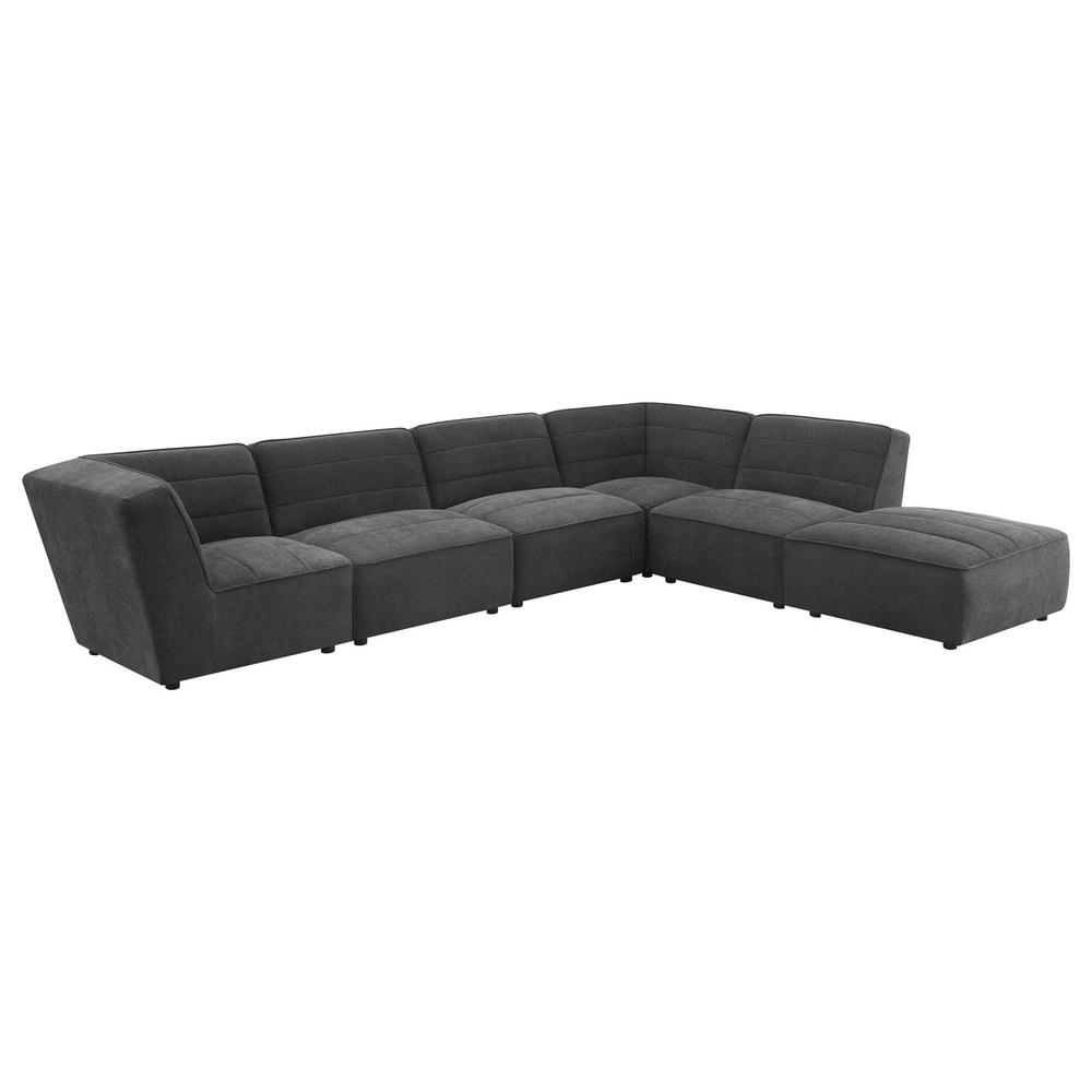 Sunny Upholstered Square Ottoman Dark Charcoal. Picture 4