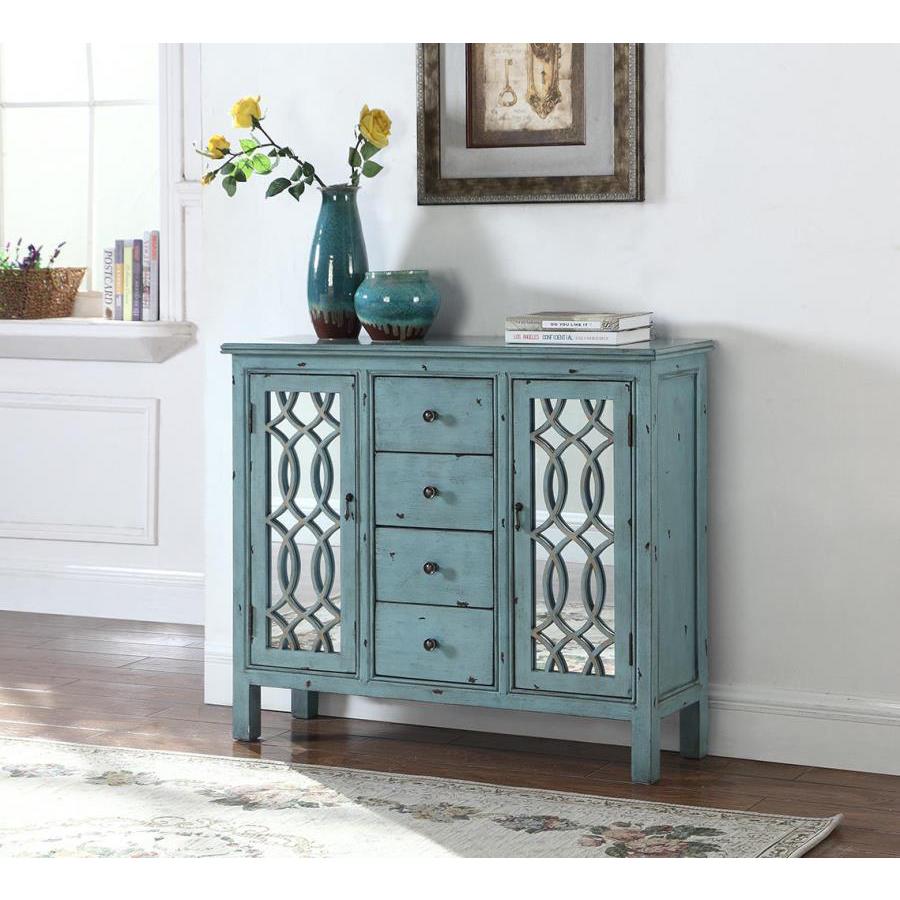 Rue 4-drawer Accent Cabinet Antique Blue. Picture 4