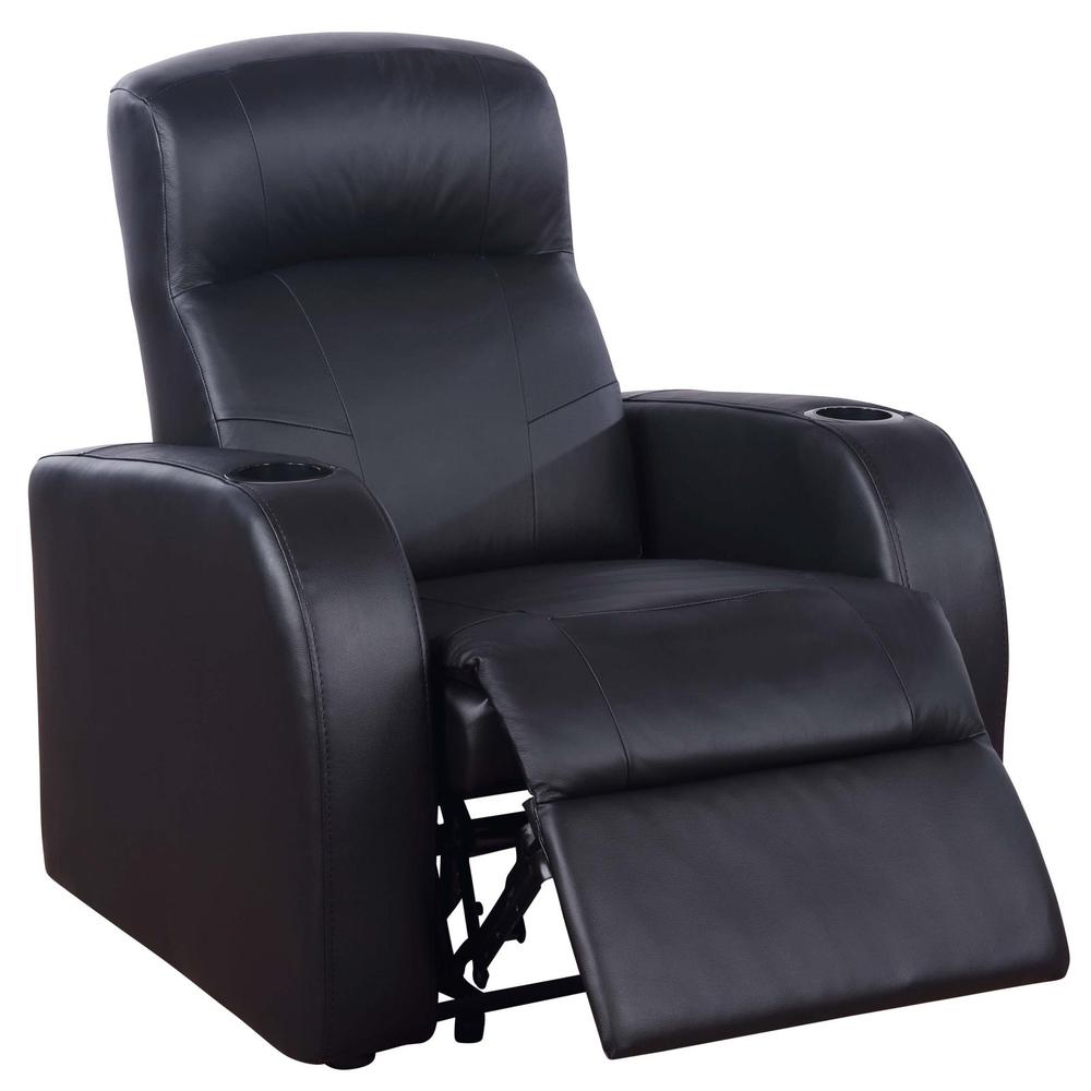 Cyrus Upholstered Recliner Living Room Set Black. Picture 3