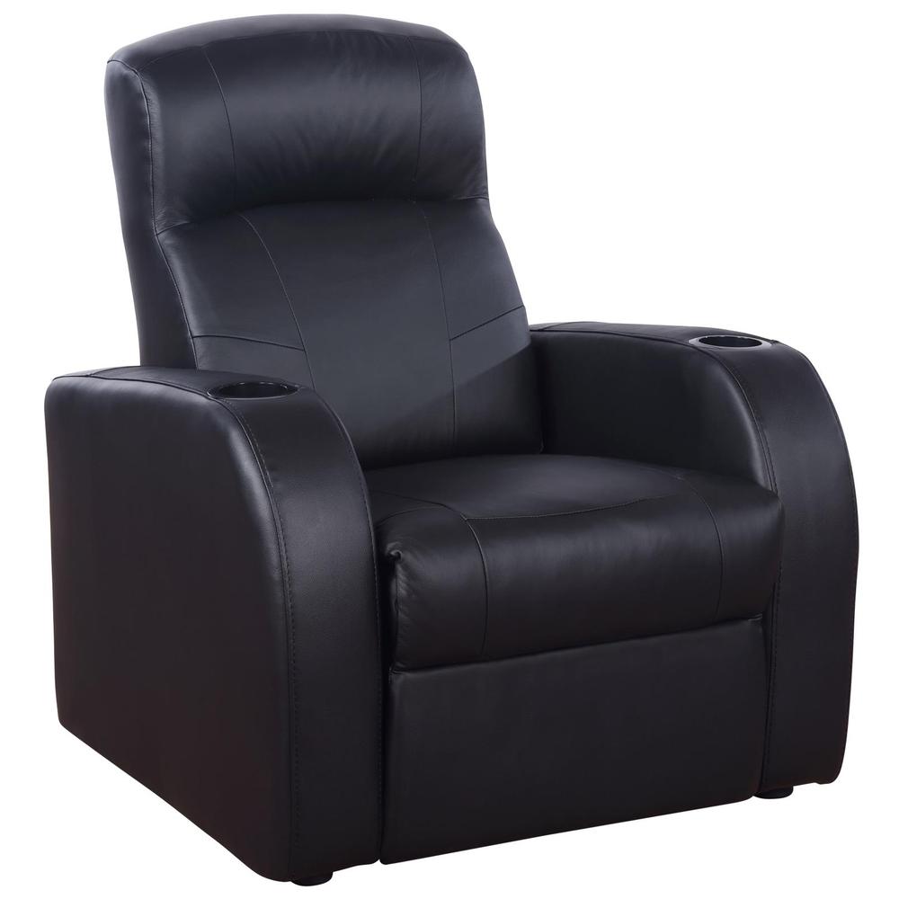 Cyrus Upholstered Recliner Living Room Set Black. Picture 2
