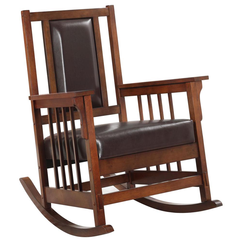 Ida Upholstered Rocking Chair Tobacco and Dark Brown. Picture 1