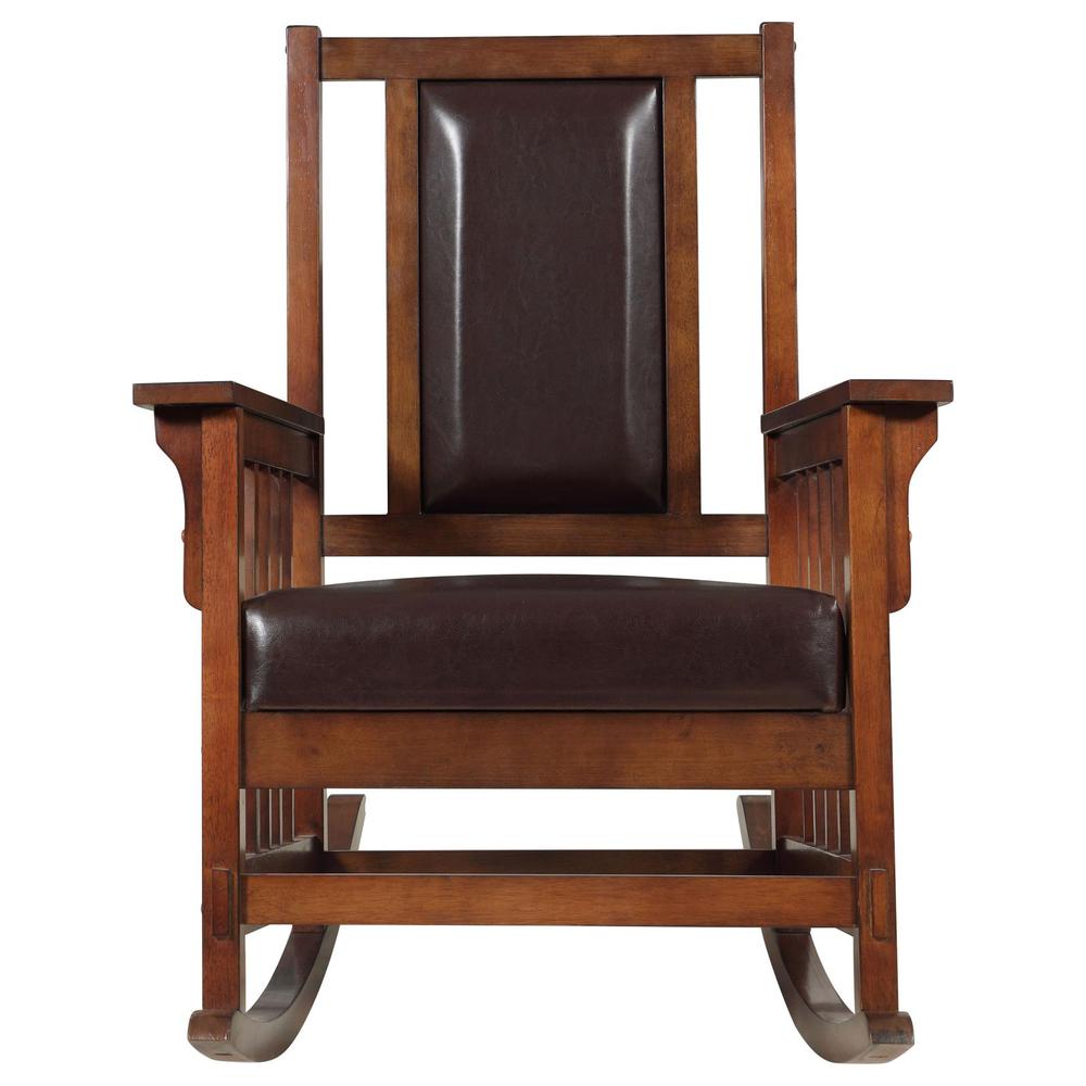 Ida Upholstered Rocking Chair Tobacco and Dark Brown. Picture 2