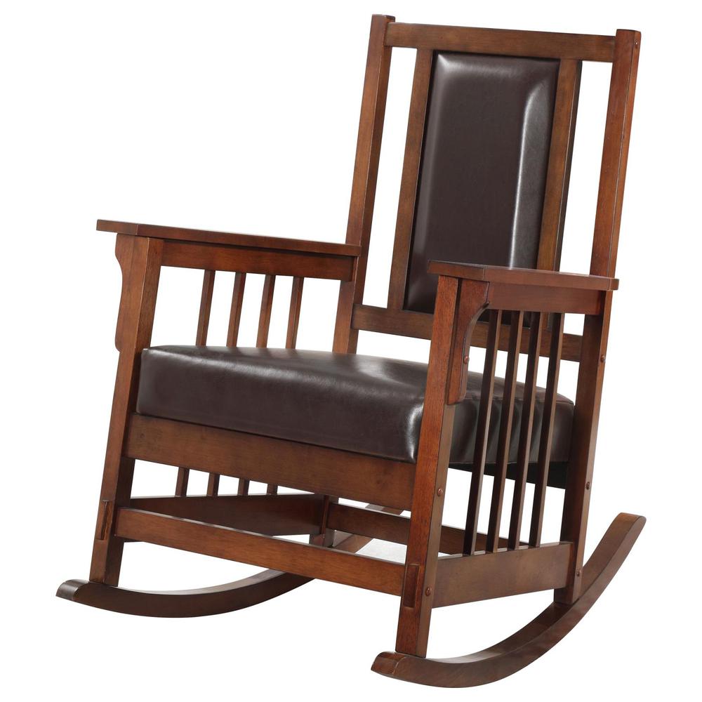 Ida Upholstered Rocking Chair Tobacco and Dark Brown. Picture 3