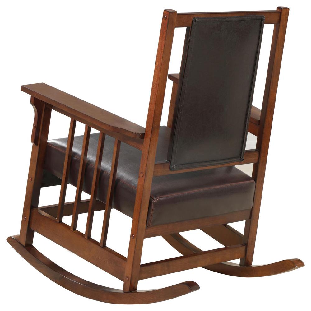 Ida Upholstered Rocking Chair Tobacco and Dark Brown. Picture 5