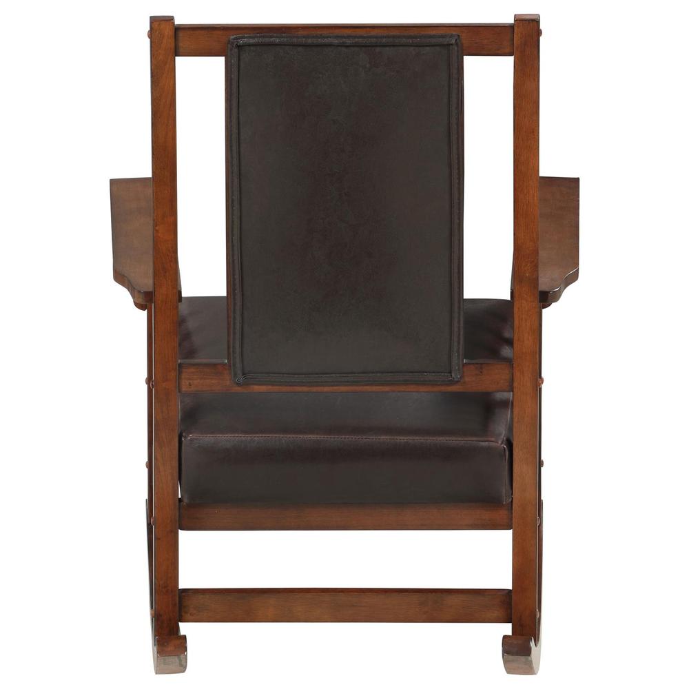 Ida Upholstered Rocking Chair Tobacco and Dark Brown. Picture 6