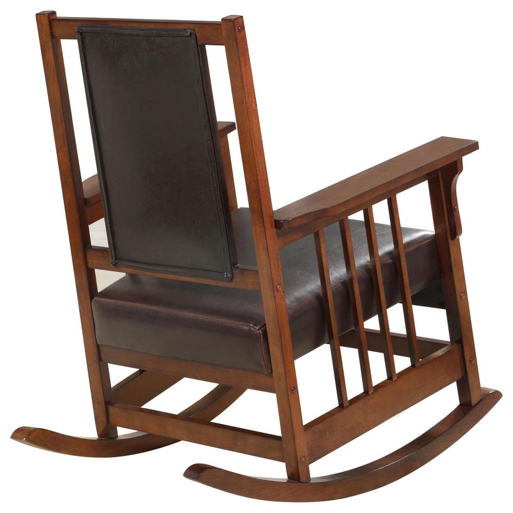 Ida Upholstered Rocking Chair Tobacco and Dark Brown. Picture 7