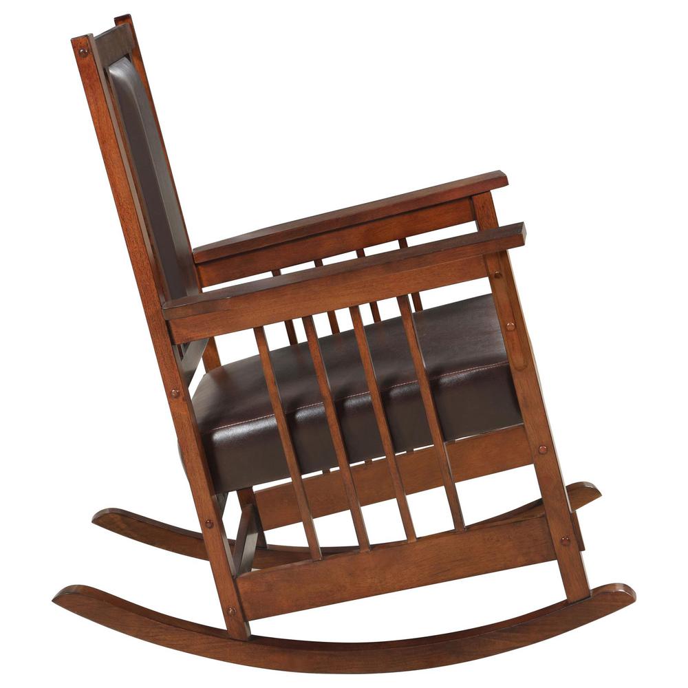 Ida Upholstered Rocking Chair Tobacco and Dark Brown. Picture 8