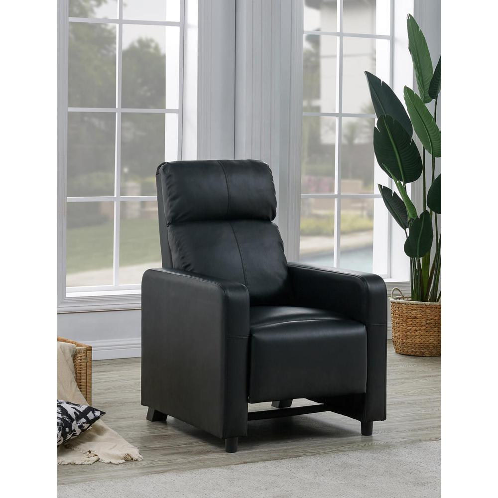 Toohey Home Theater Push Back Recliner Black. Picture 1