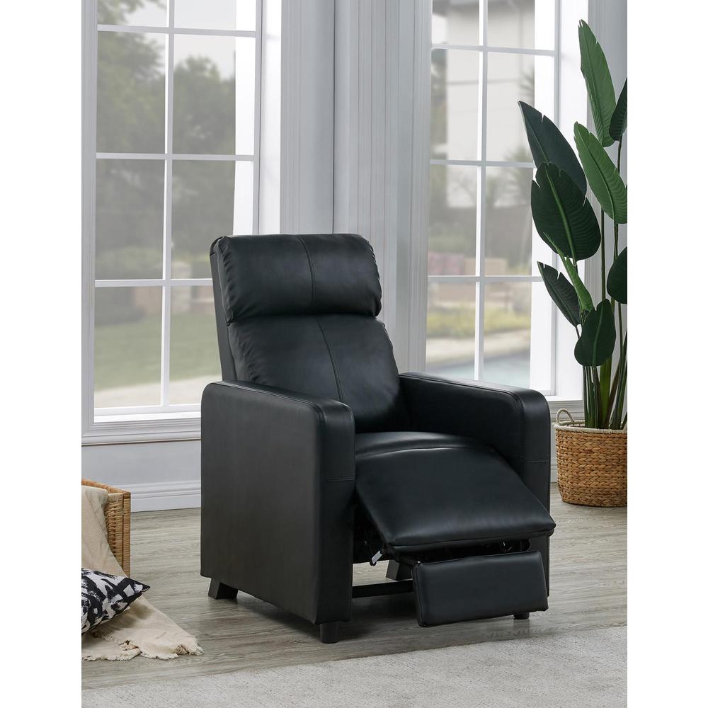 Toohey Home Theater Push Back Recliner Black. Picture 2