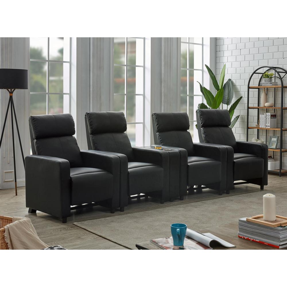 Toohey Home Theater Push Back Recliner Black. Picture 16