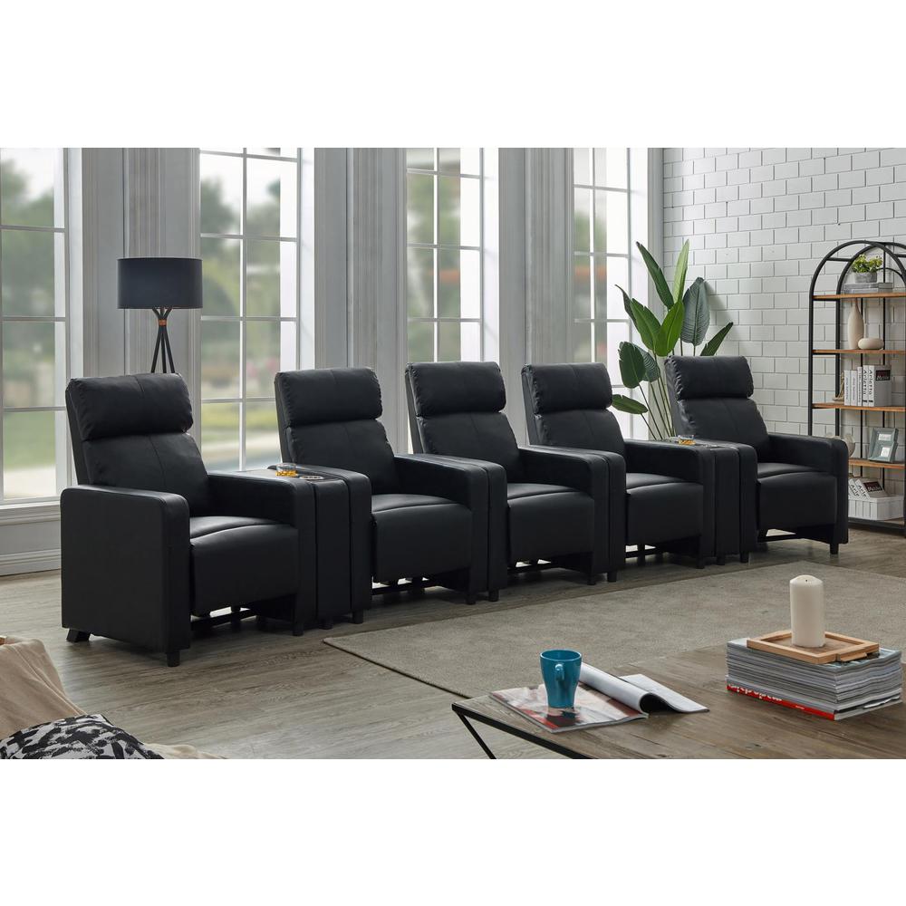 Toohey Home Theater Push Back Recliner Black. Picture 20