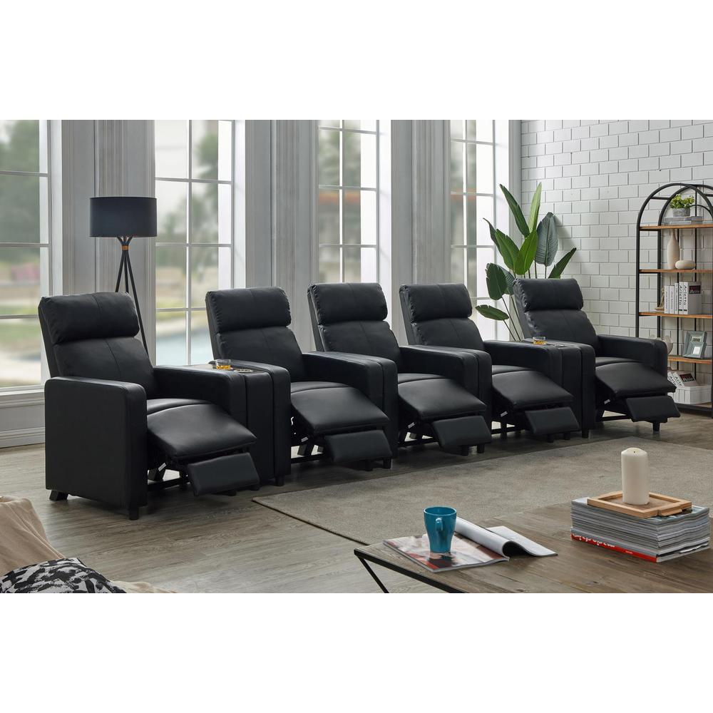 Toohey Home Theater Push Back Recliner Black. Picture 21