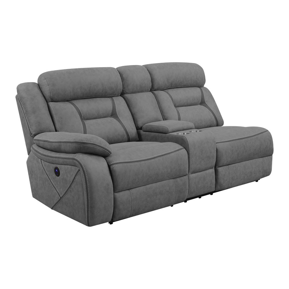 Transitional Laf Power Loveseat. Picture 1