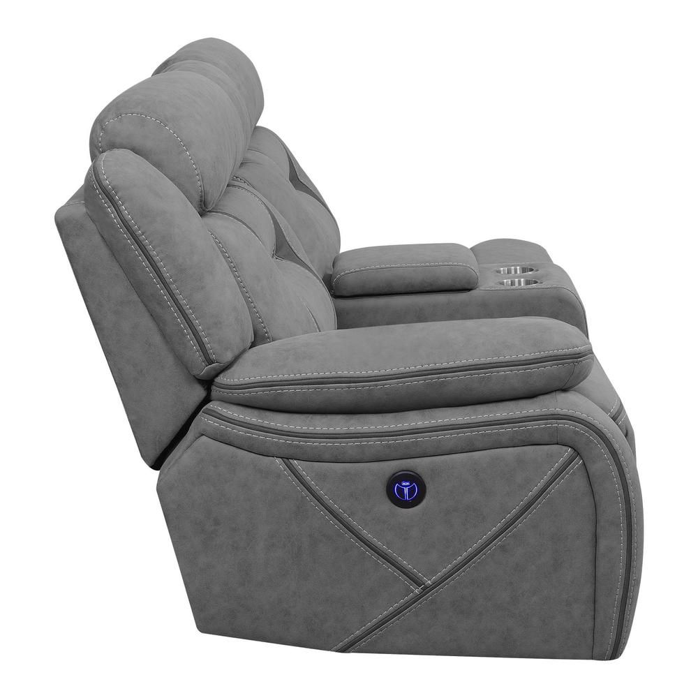 Transitional Laf Power Loveseat. Picture 7