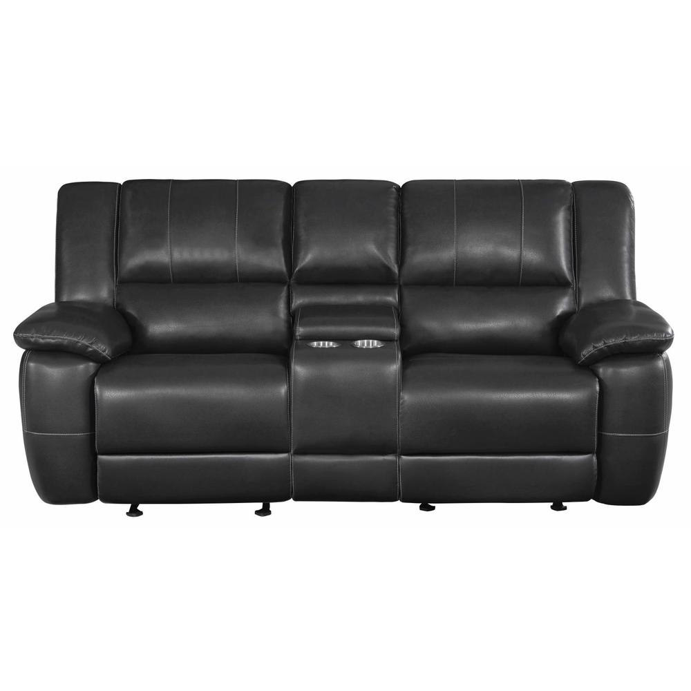 Lee Glider Loveseat With Colsole Black. Picture 5