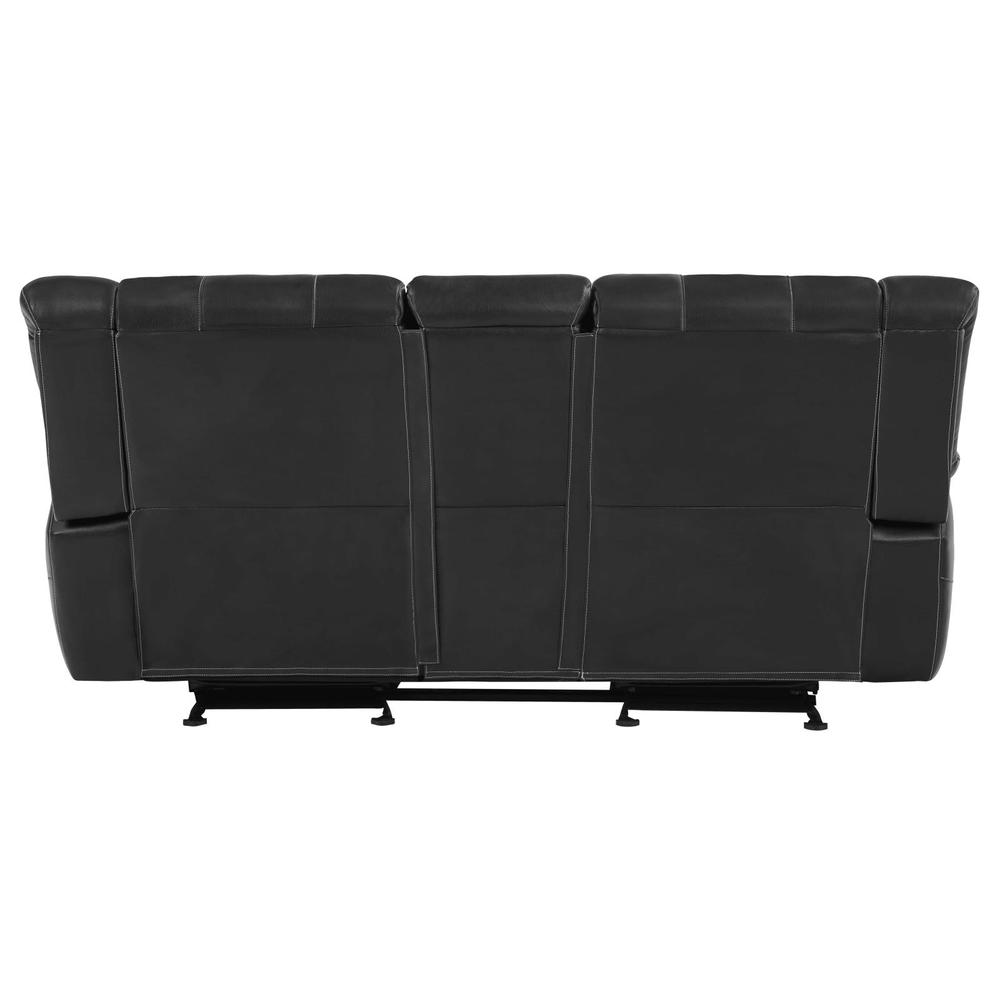 Lee Glider Loveseat With Colsole Black. Picture 7