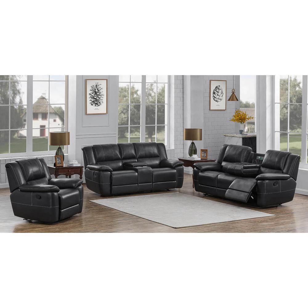 Lee Glider Loveseat With Colsole Black. Picture 12
