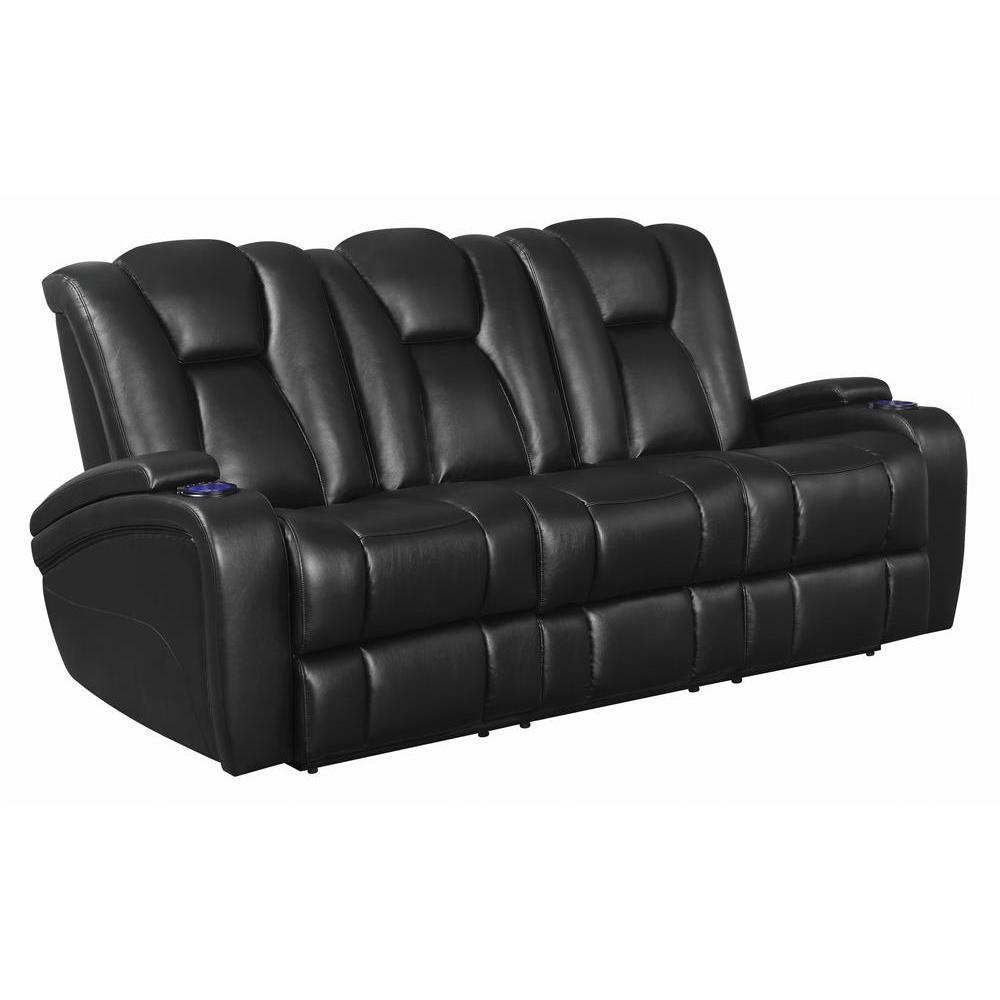 Delange Power^2 Sofa With Headrests Black. Picture 2