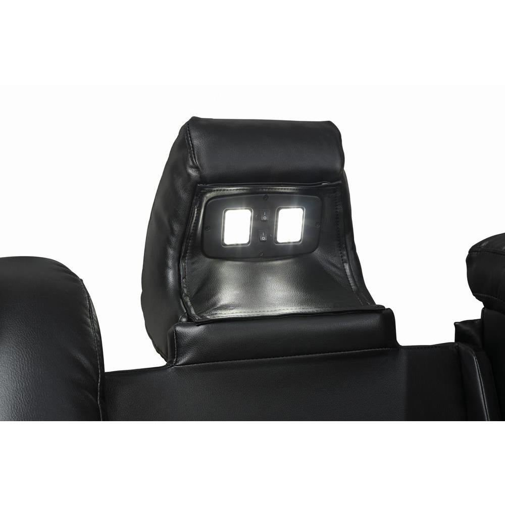 Delange Power^2 Sofa With Headrests Black. Picture 10