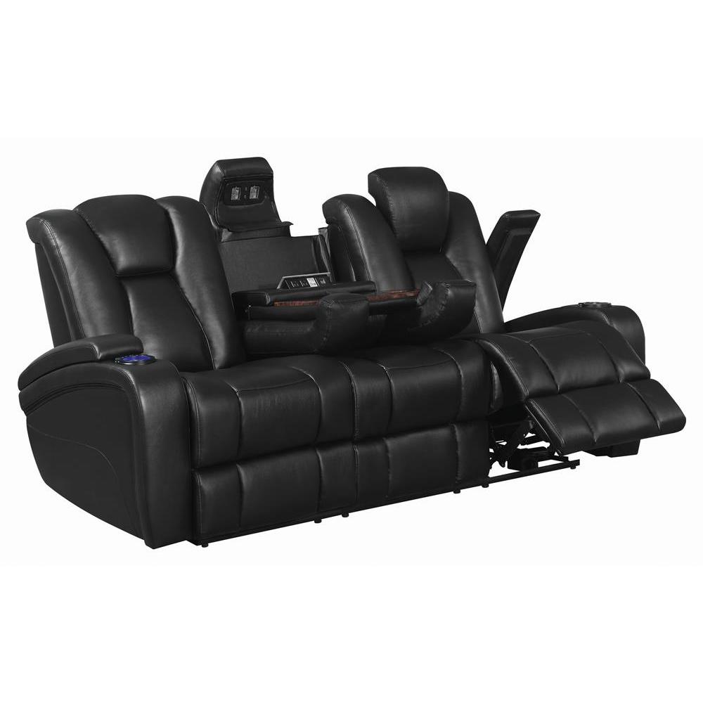 Delange Power^2 Sofa With Headrests Black. Picture 12