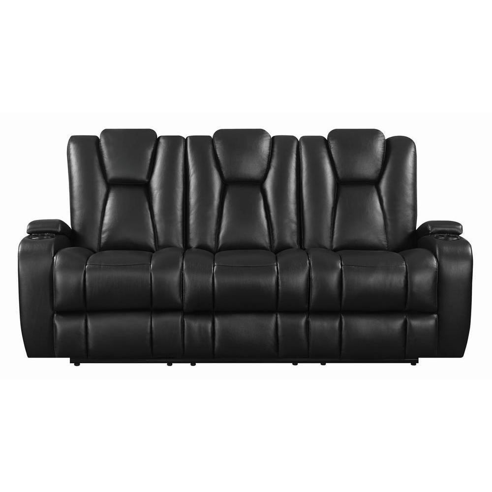 Delange Power^2 Sofa With Headrests Black. Picture 14