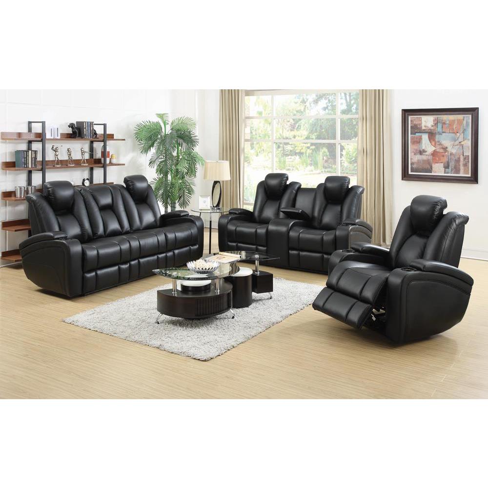 Delange Power^2 Sofa With Headrests Black. Picture 16