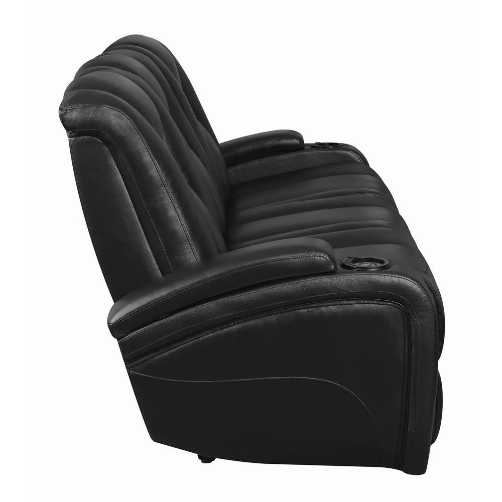 Delange Power^2 Sofa With Headrests Black. Picture 19