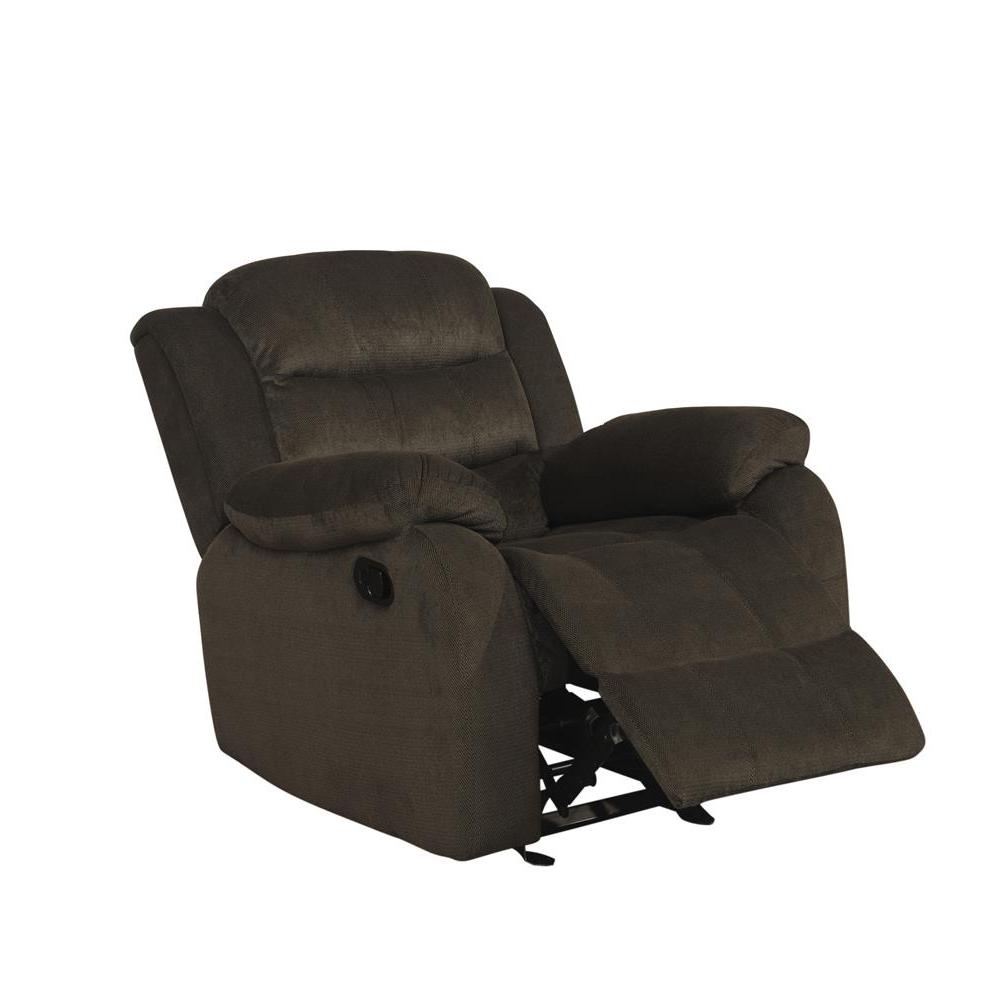 Rodman Upholstered Glider Recliner Chocolate. Picture 4