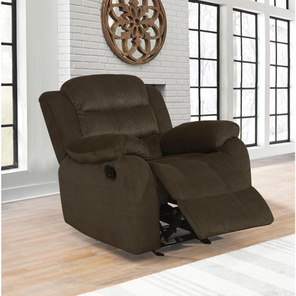 Rodman Upholstered Glider Recliner Chocolate. Picture 5