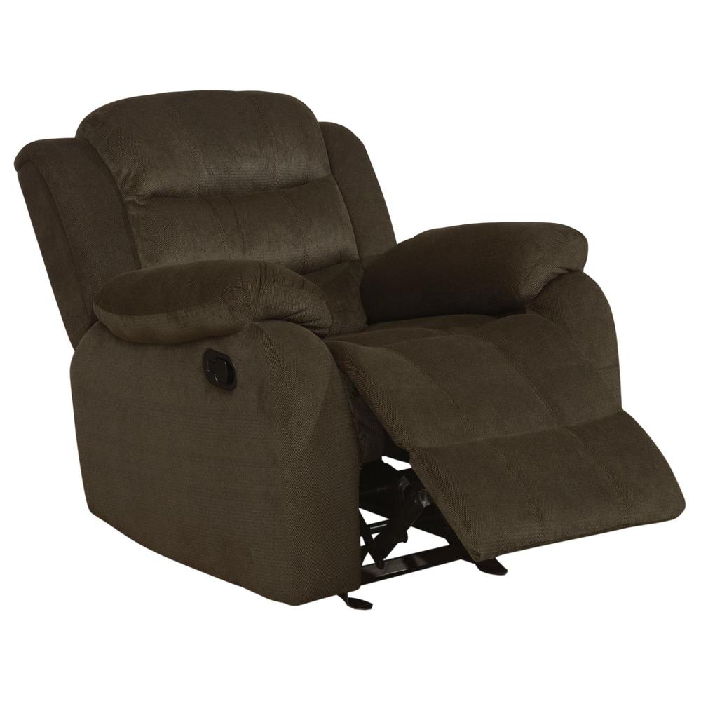 Rodman Upholstered Glider Recliner Chocolate. Picture 9