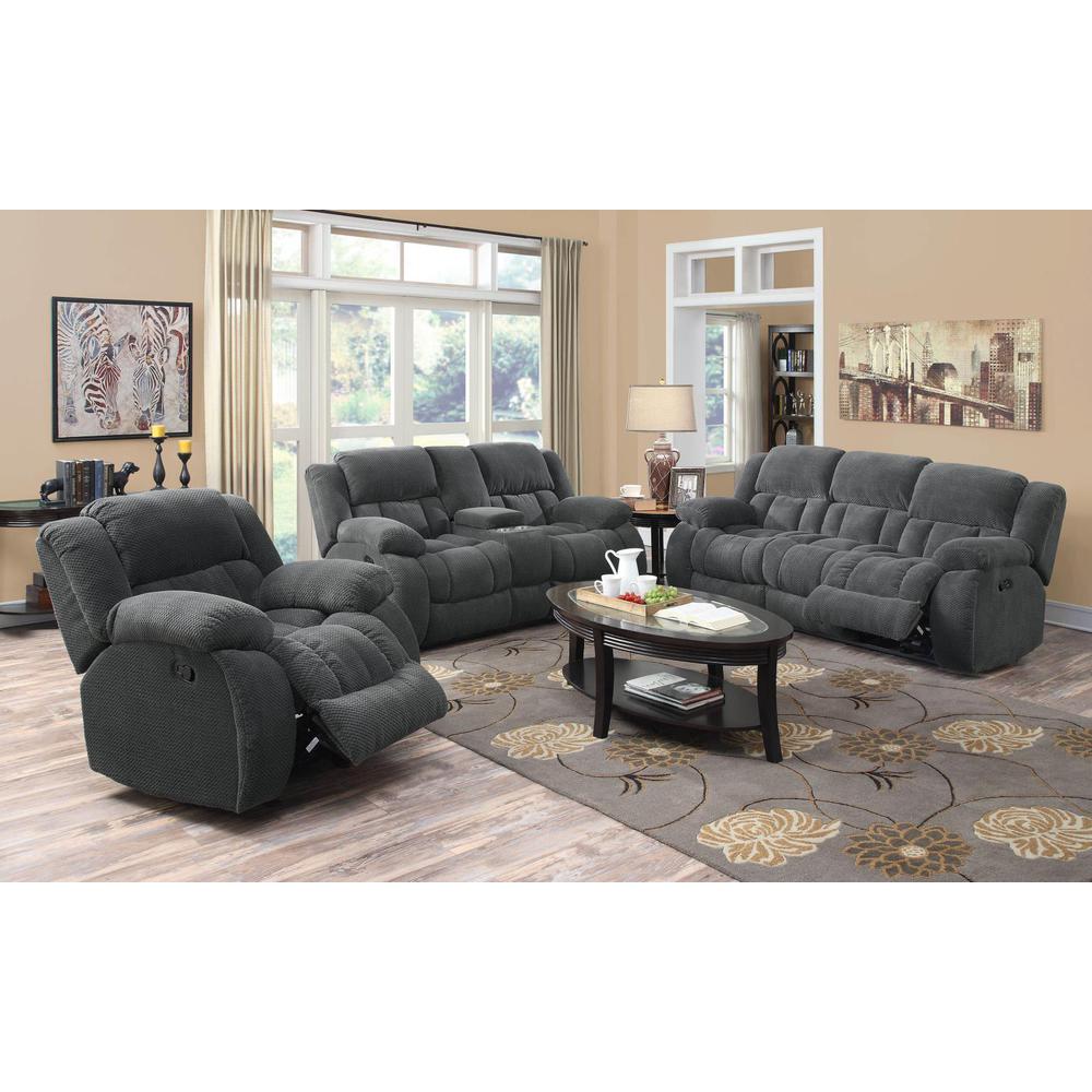 Weissman Motion Loveseat with Console Charcoal. Picture 5